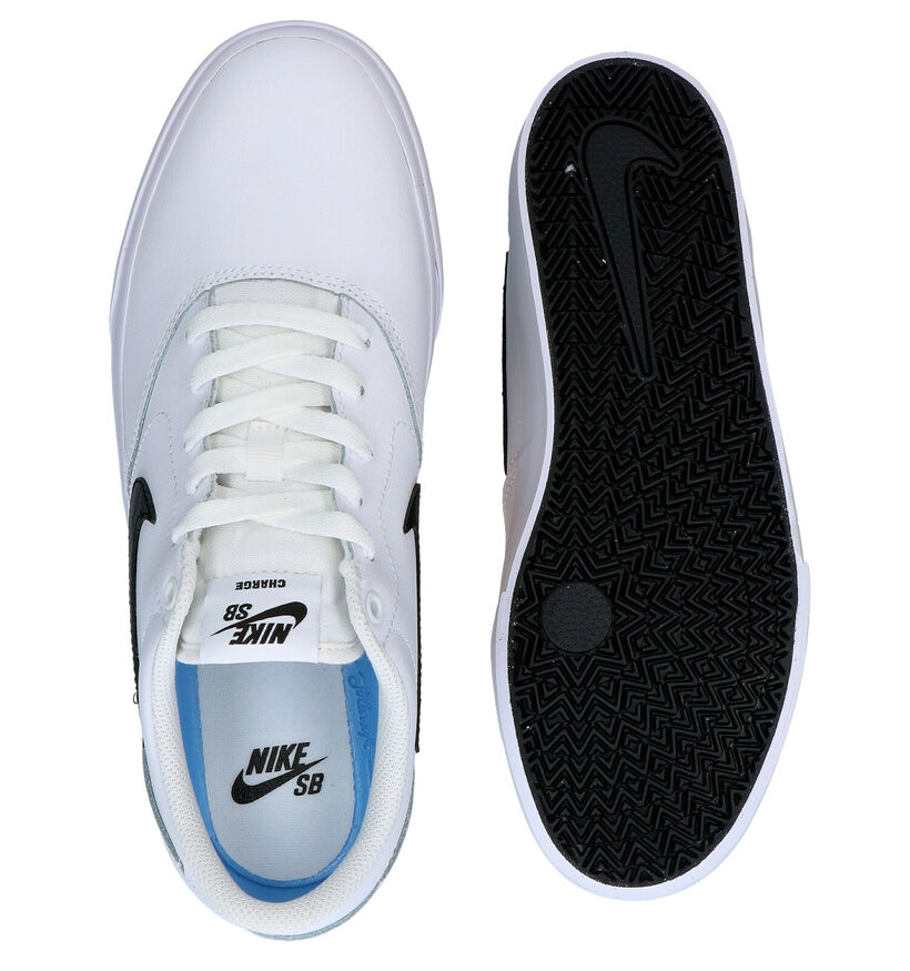 Nike SB Charge Premium Baskets en Blanc en simili cuir (277453)