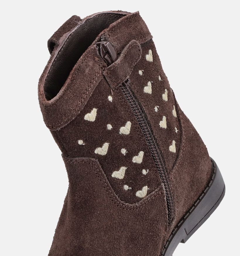 Milo & Mila Bottes hautes en Brun fonc&eacute; pour filles (379062)