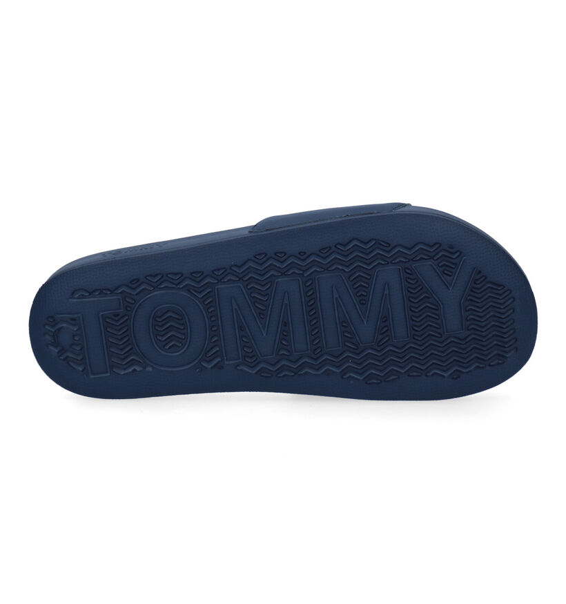 Tommy Hilfiger Towelling Flag Slide Nu-pieds en Bleu en synthétique (300634)