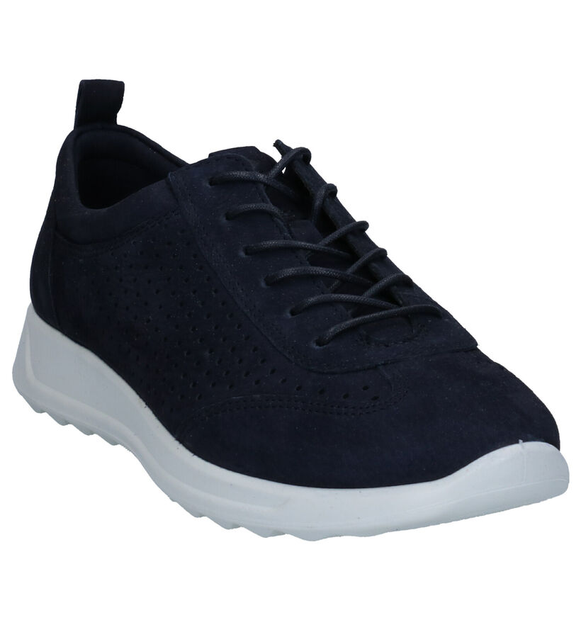 ECCO Flexure Runner Chaussures à Lacets en Bleu en nubuck (269705)