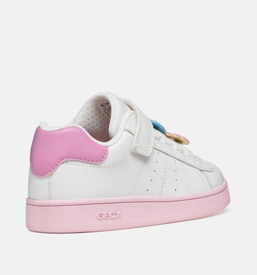 Geox Eclyper Unicorn Witte/Roze Sneakers voor meisjes (368420) - geschikt voor steunzolen