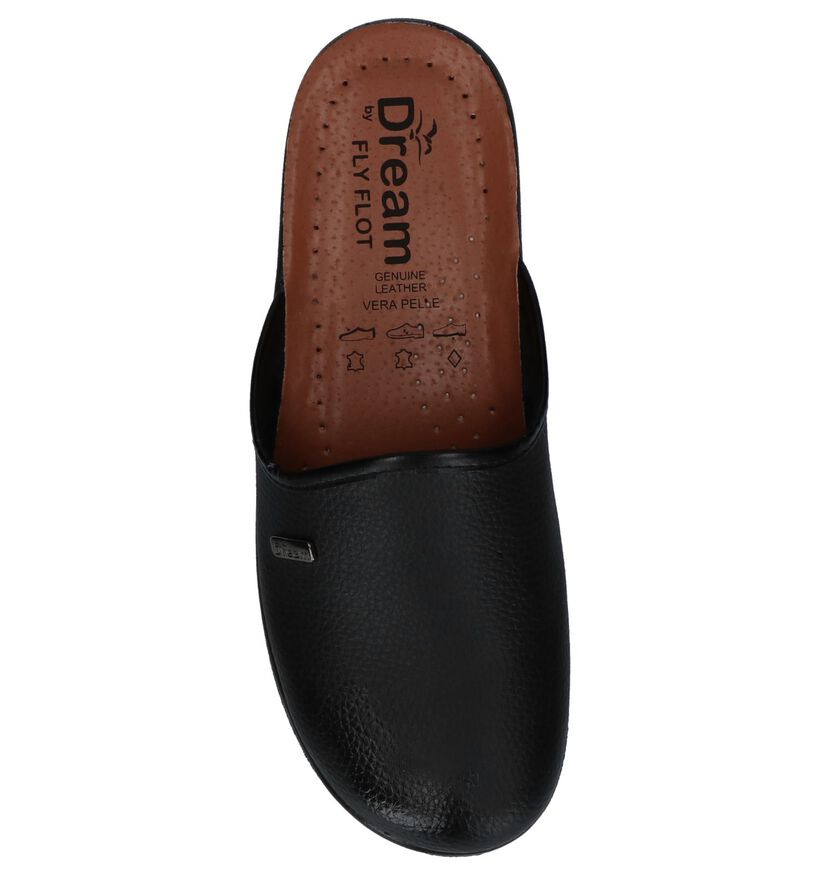 Dream by Fly Flot Zwarte Pantoffels in leer (281890)