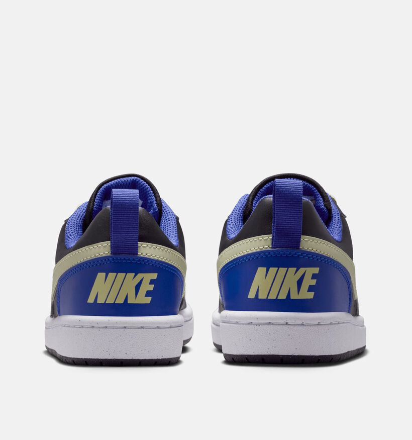 Nike Court Borough Zwarte/Blauwe Sneakers voor jongens (364602) - geschikt voor steunzolen