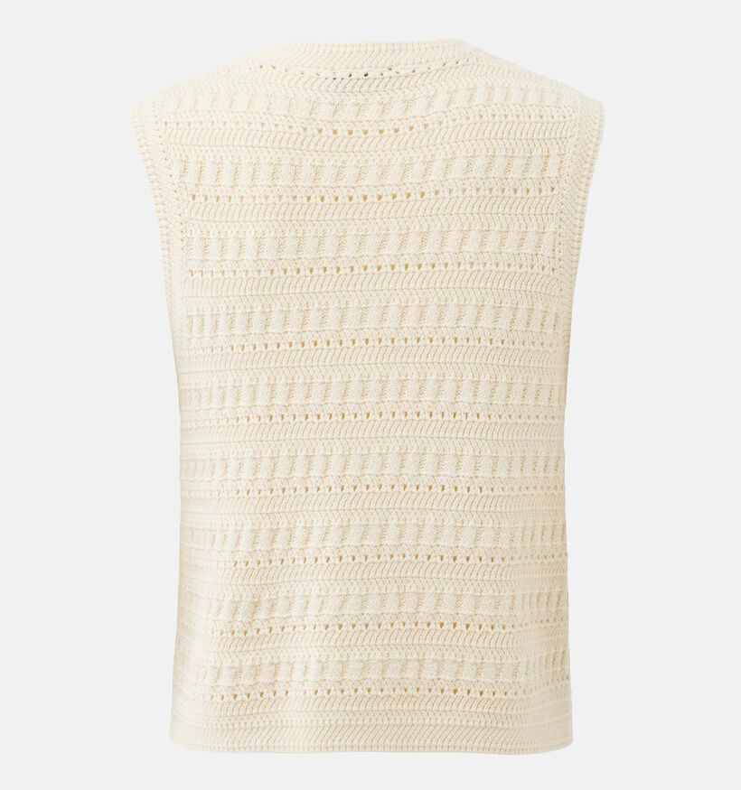 Mexx Crochet Top Lichtbeige Mouwloze Cardigan voor dames (368569)