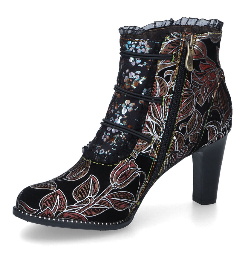 Laura Vita Alcbaneo Bottines à talons en Noir en textile (316692)