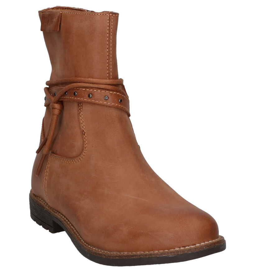 Milo & Mila Cognac Korte Laarzen in nubuck (261276)