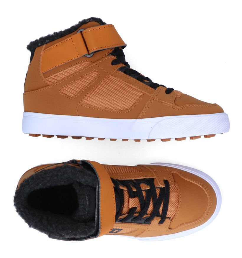 DC Shoes Pure High Top Cognac Sneakers in stof (294200)