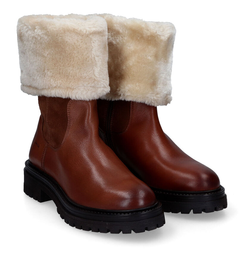 Geox Iridea Bottes en Cognac en cuir (316140)