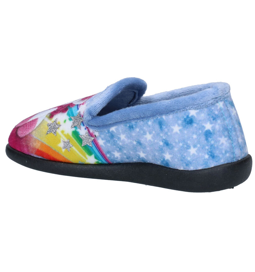 Milo & Mila Blauwe Pantoffels in stof (300088)