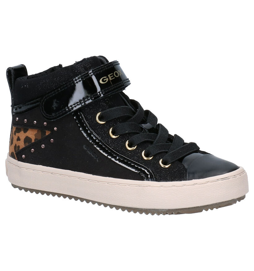 Geox Kalispera Zwarte Sneakers in kunstleer (295242)