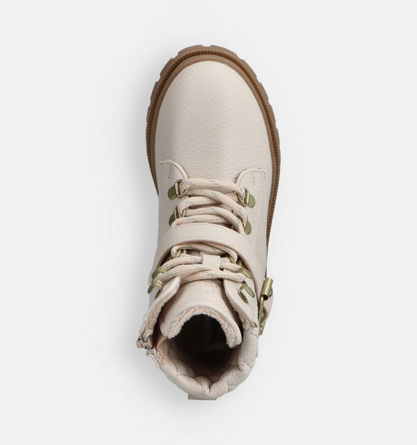 Milo & Mila Ecru Veterboots voor meisjes (362932) - geschikt voor steunzolen