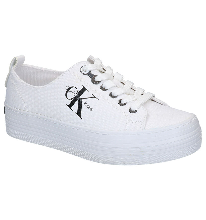 Calvin Klein Baskets basses en Blanc en textile (269191)