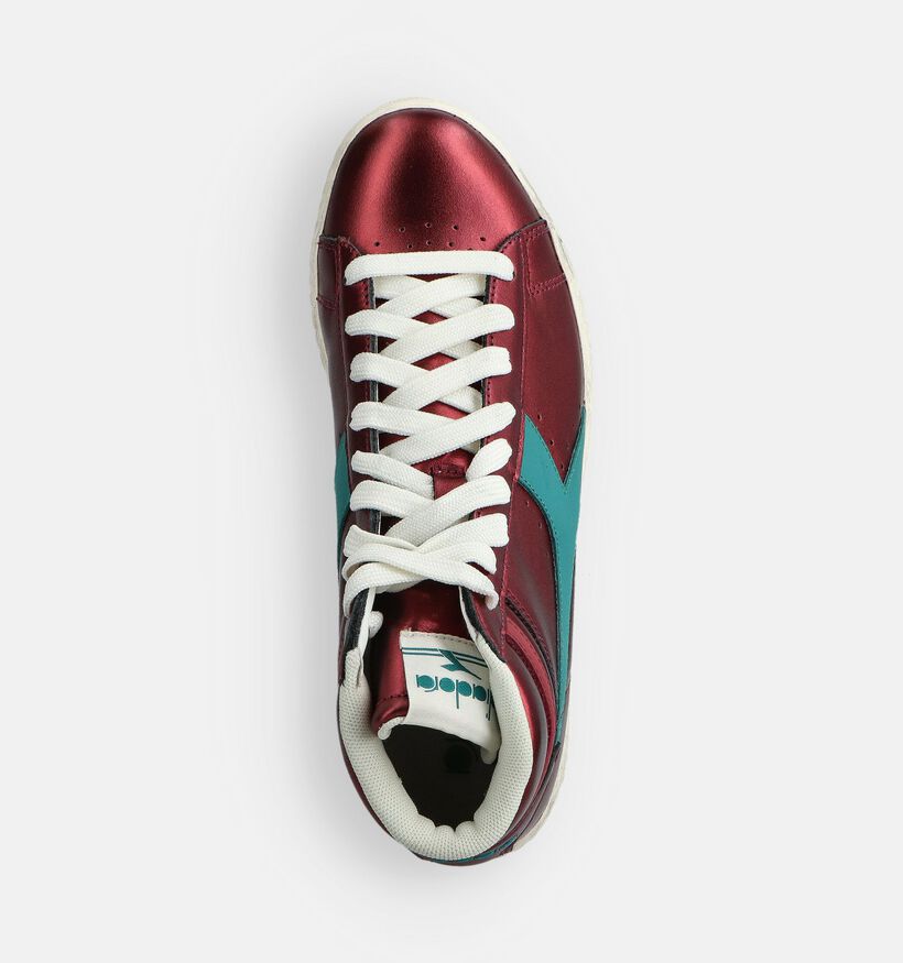 Diadora Game High Metallic Baskets montantes en Rouge pour femmes (361389) - pour semelles orthopédiques