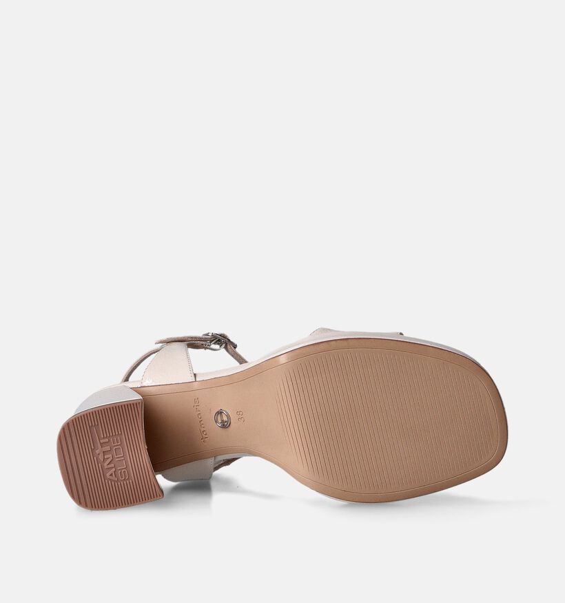 Tamaris Beige Sandalen met blokhak voor dames (354389)