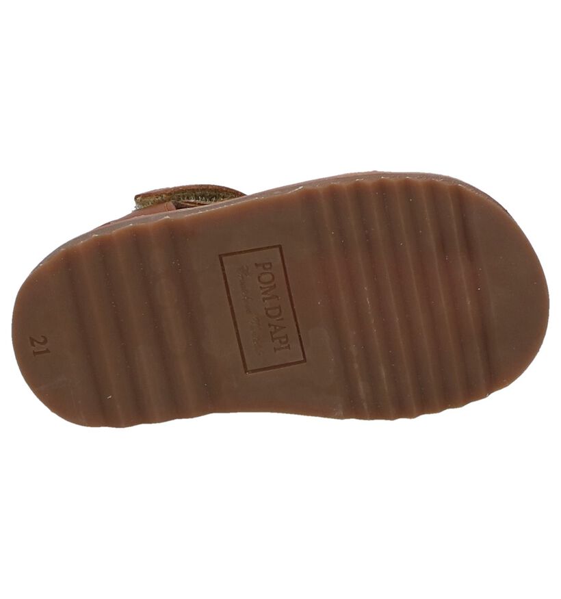 Cognac Sandalen Pom d'Api Waff Papy in leer (242930)