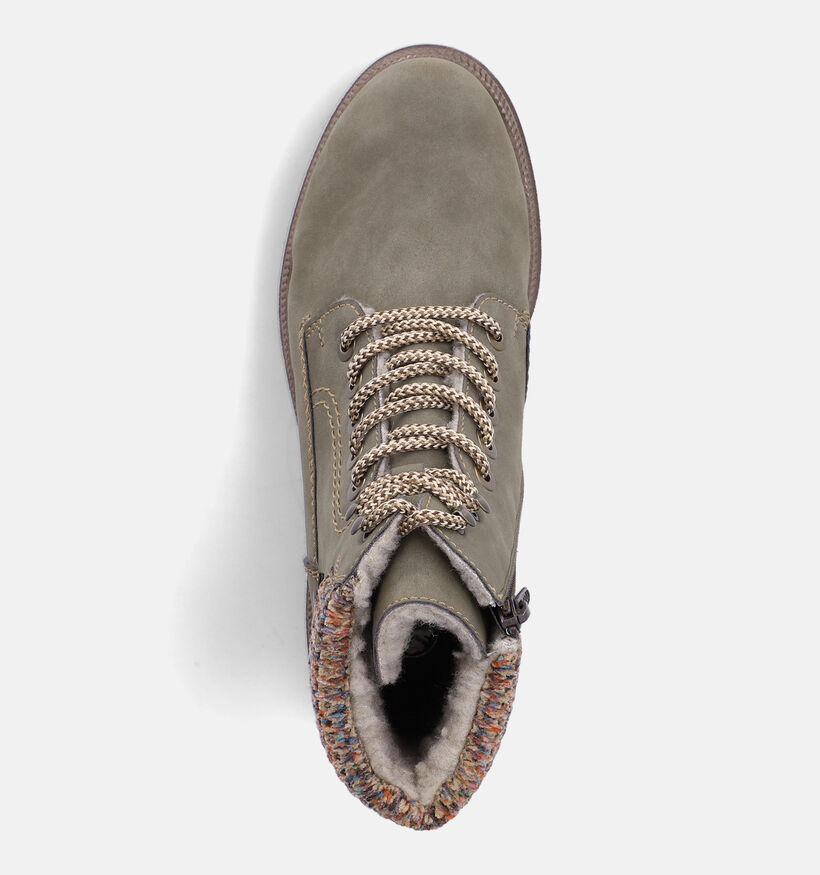 Rieker Lichtgroene Veterboots voor dames (379875)