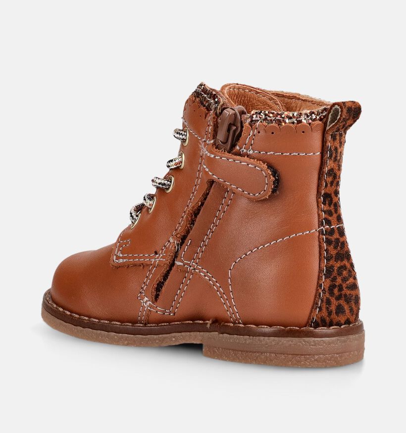 FR by Romagnoli Cognac Boots met Veter en Rits voor jongens (378994) - geschikt voor steunzolen