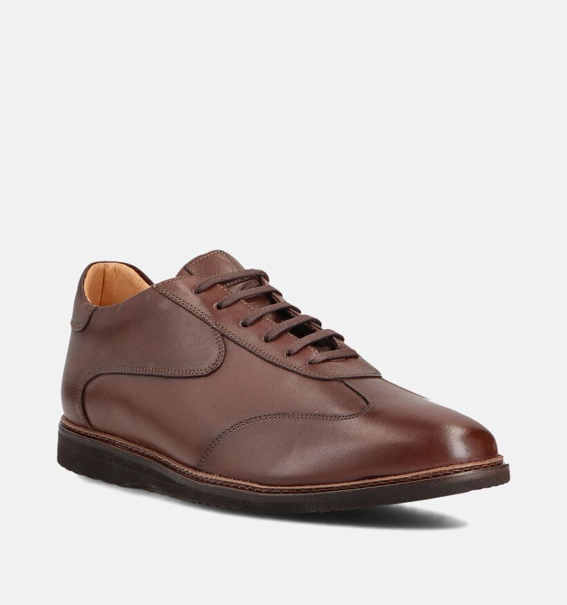 Ambiorix Paxton Bruine Geklede Veterschoenen voor heren (365007) - geschikt voor steunzolen