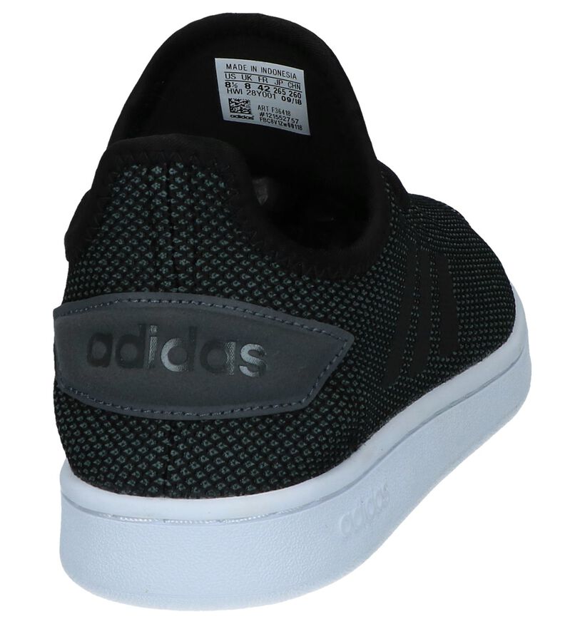 Zwarte Slip-on Sneakers adidas Court Adapt in stof (237219)