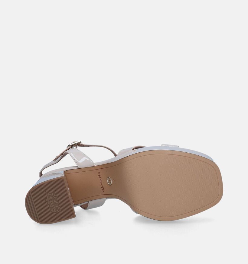 Tamaris Sandales avec talon carré en Beige pour femmes (338246)