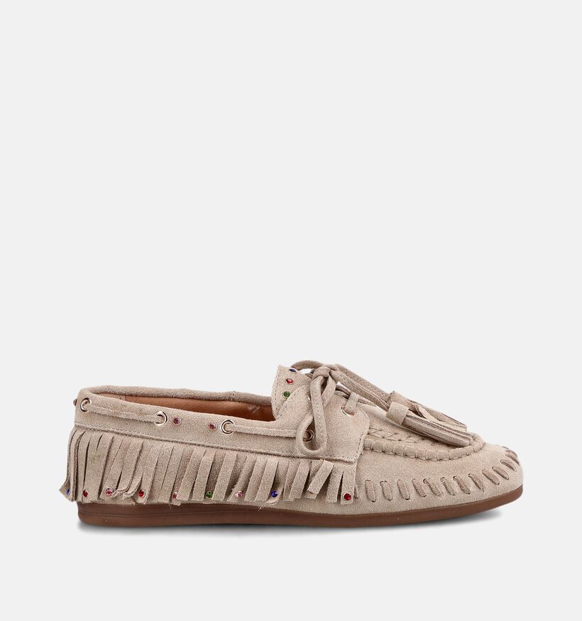 Poelman Donkerbeige Bootschoenen voor dames (384299)