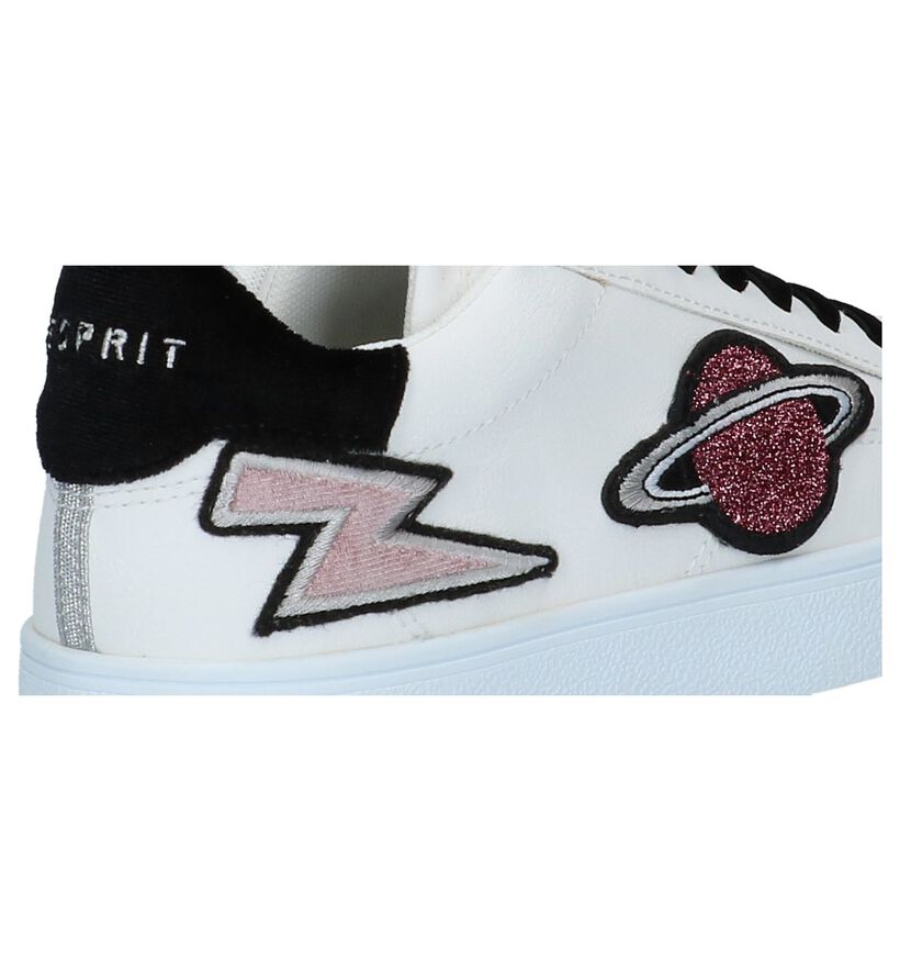 Witte Geklede Sneakers met Patches Esprit, Wit, pdp