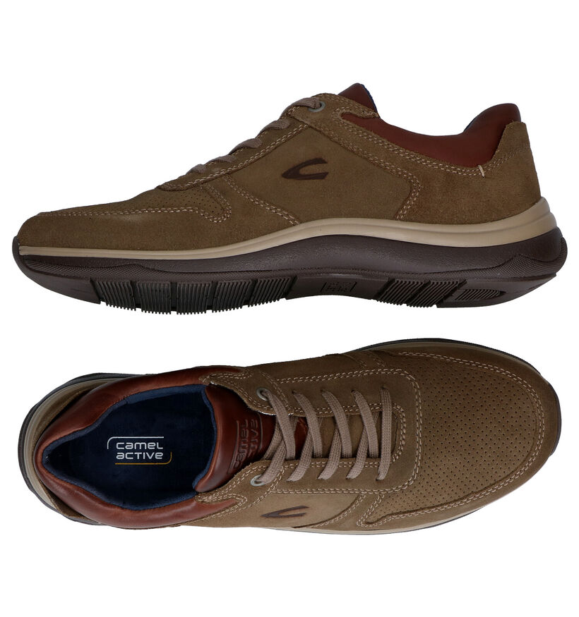 Camel Active Peak Chaussures à lacets en Kaki en cuir (291040)