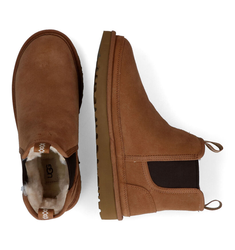 UGG Neumel Bottines Chelsea en Cognac en daim (295008)