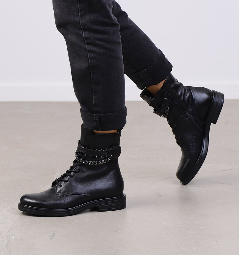 Mjus Boots à lacets en Noir en cuir (297886)