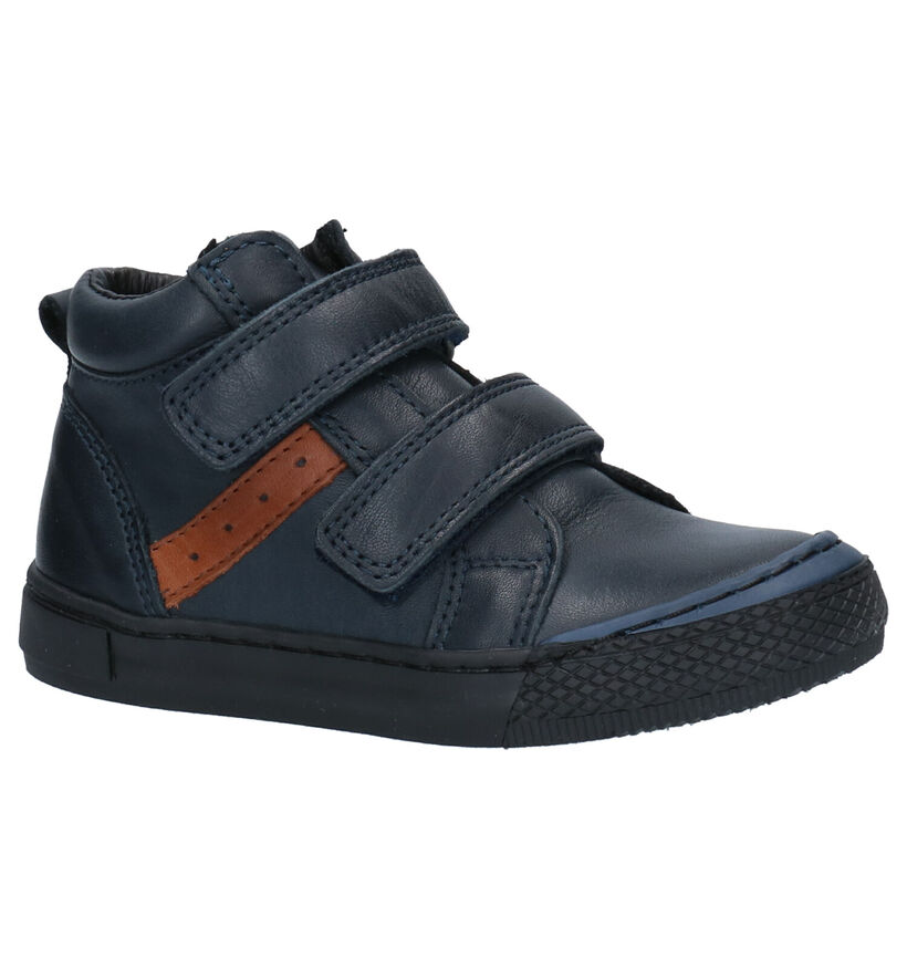 Milo & Mila Nes Blauwe Hoge Schoenen in leer (257723)