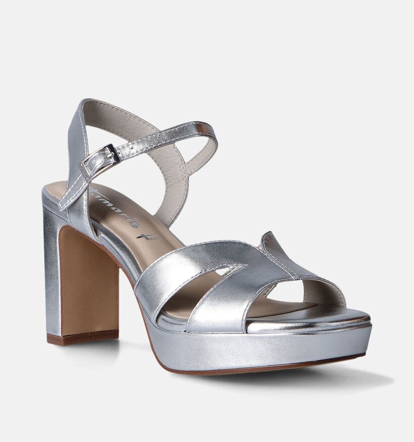 Tamaris Zilveren Sandalen met hoge hak voor dames (354315)