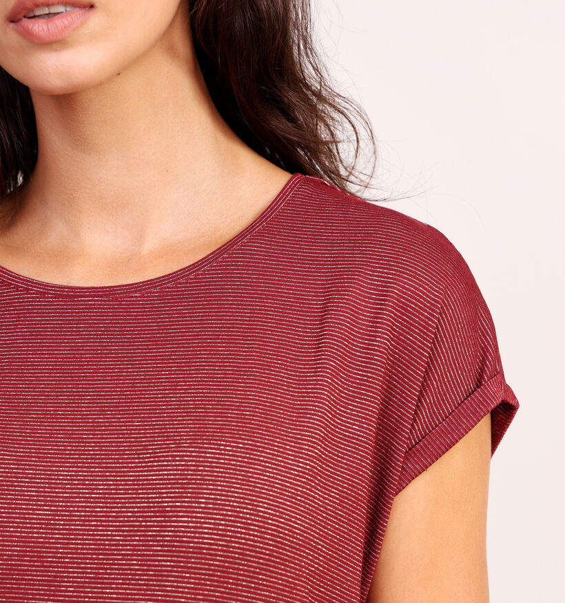 Vero Moda LAVA Glitter Bordeaux T-Shirt voor dames (364692)
