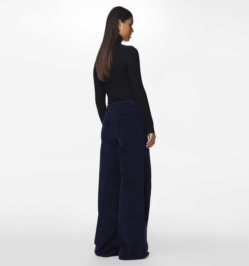 Pieces Rillo Pantalon large en corduroy en Bleu pour femmes (348380)