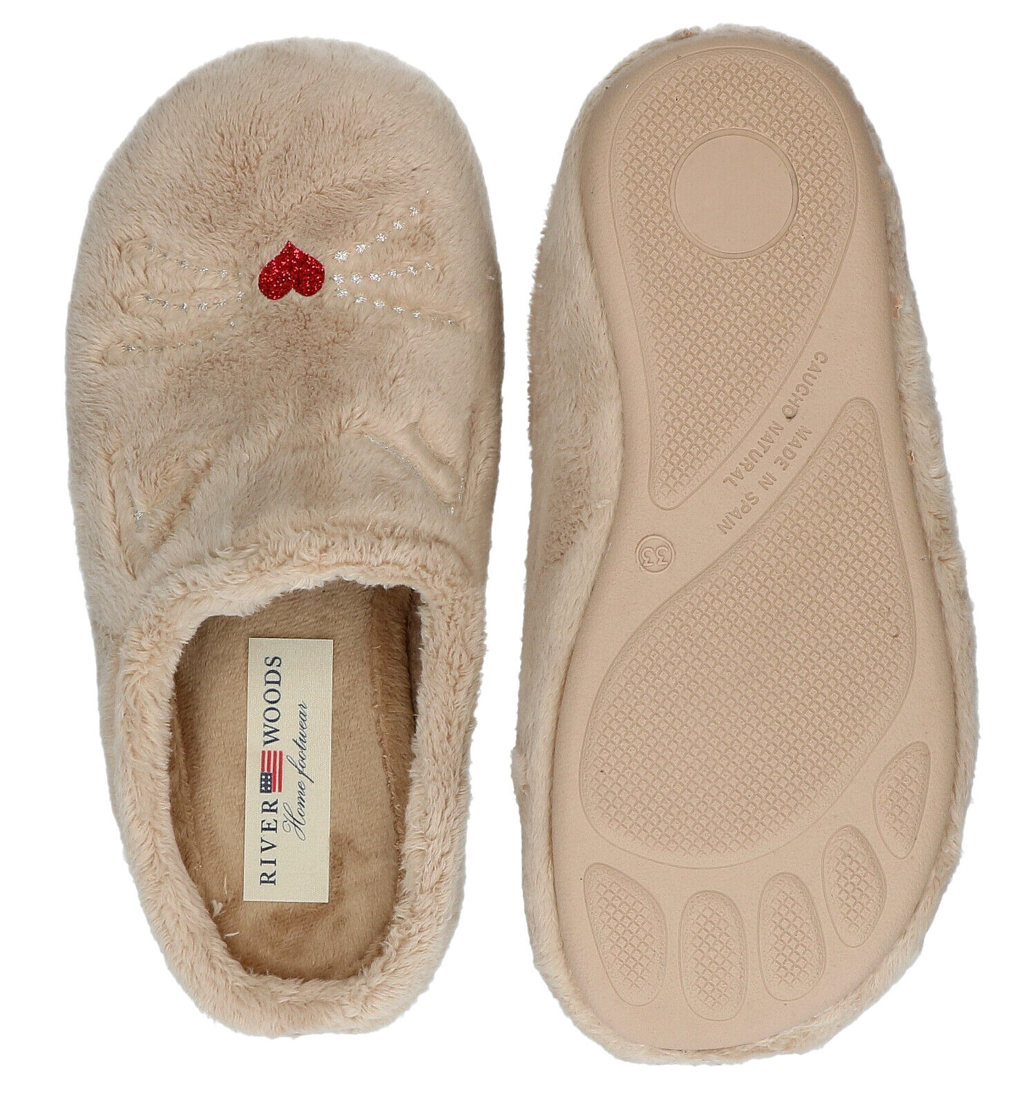 River Woods Beige Pantoffels Meisjes Pantoffels Online op TORFS.BE