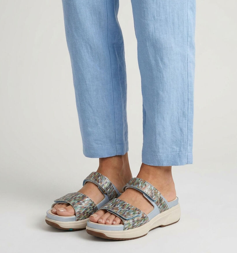Xsensible Tobago Nu-pieds plates en Bleu/Multi pour femmes (373010) - pour semelles orthop&eacute;diques