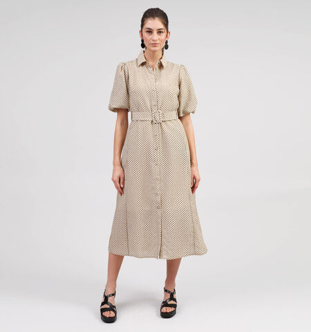 Robe longue beige