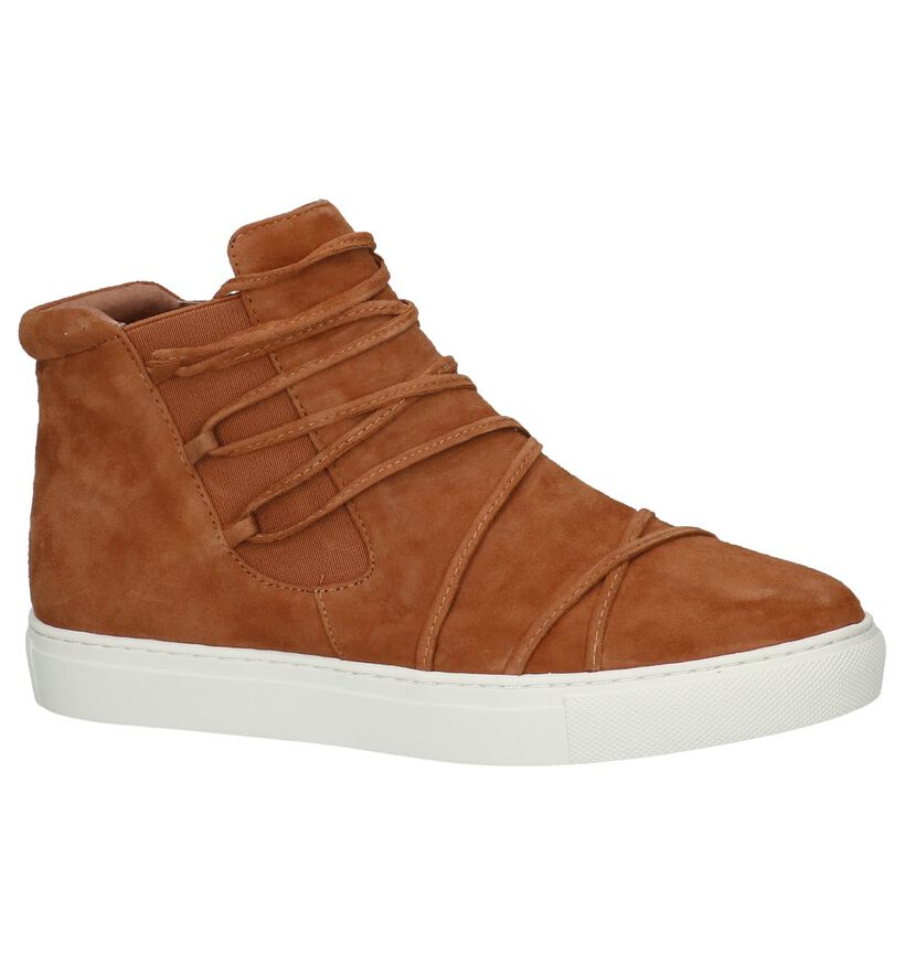 Youh! Boots met Rits/Veter Cognac in daim (201212)