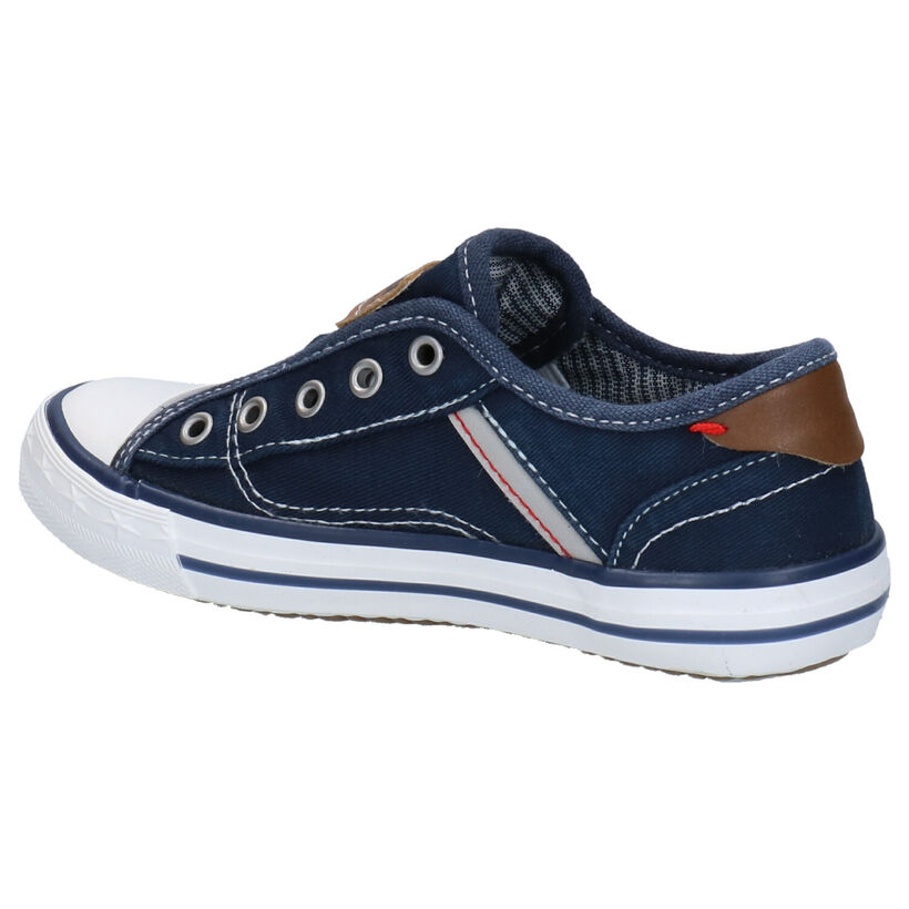 Mustang Blauwe Slip-on Sneakers in stof (266489)