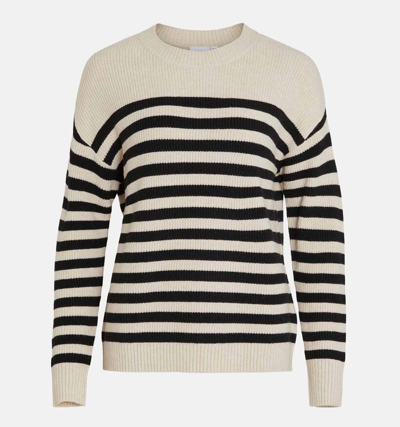 Vila Ril Rib Stripe Pull en Écru pour femmes (335470)