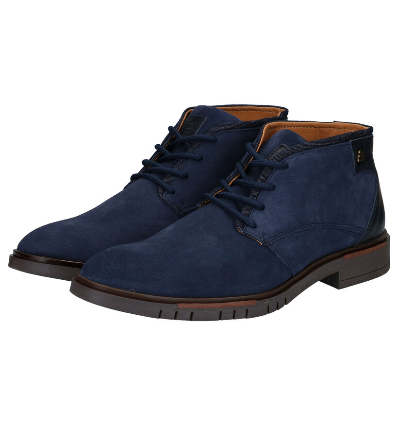 Bullboxer Blauwe Hoge Schoenen in nubuck (281837)