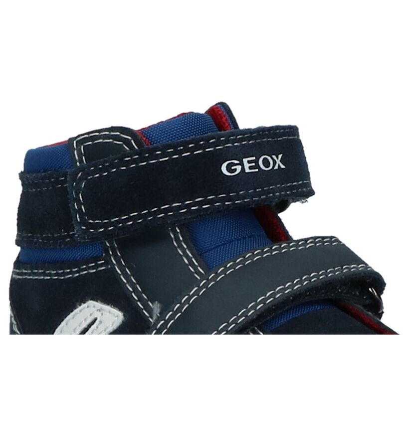 Geox Donkerblauwe Hoge Schoentjes met Velcro in daim (232728)