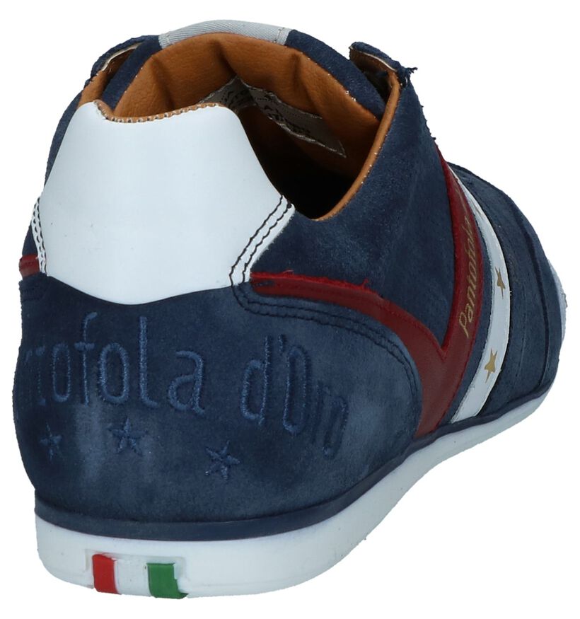 Donkerblauwe Pantofola d'Oro Casual Veterschoenen in daim (240863)