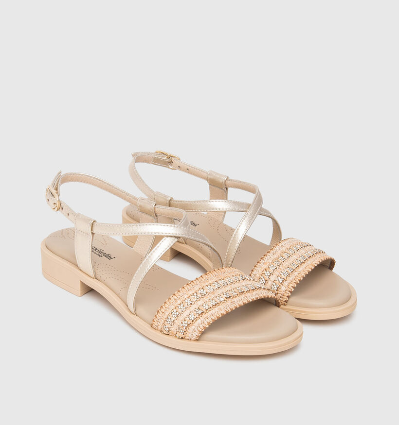 NeroGiardini Sandales plates en Or pour femmes (370714)