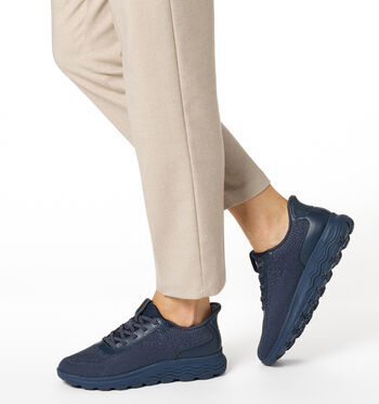 Geox Fast-In System Low Sneakers Beige/Goud/Blauw
