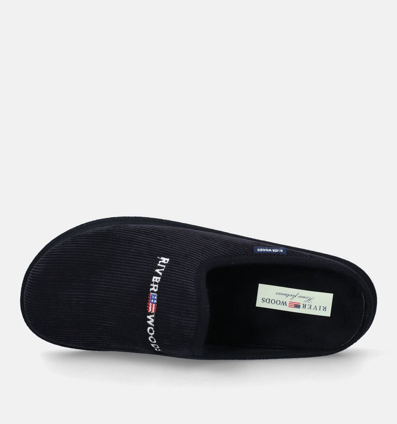 River Woods Hendrik Zwarte Pantoffels voor steunzolen voor heren (347820) - geschikt voor steunzolen