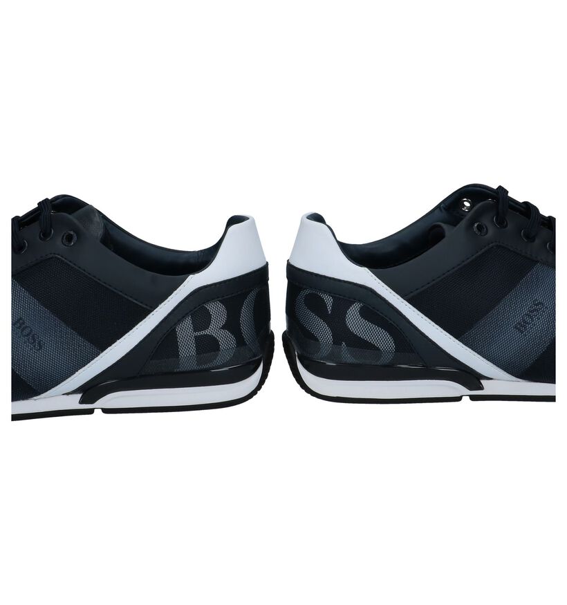 Donkerblauwe Casual Veterschoenen Hugo Boss Saturn Low in kunstleer (237089)