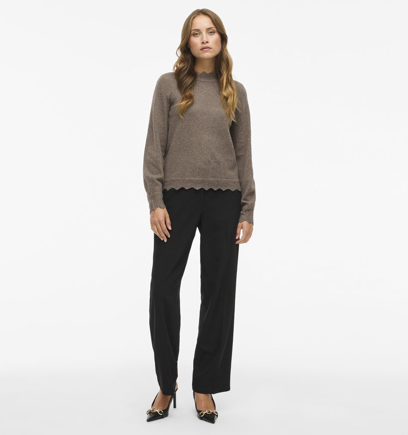 Vila Vinikolina O-Neck Donkerbruine Pull voor dames (361325)