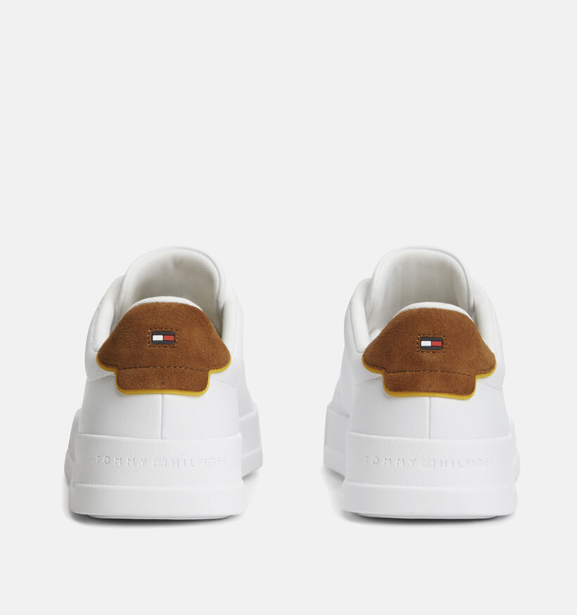 Tommy HilfigeR Court Leather Chaussures &agrave; lacets en Blanc pour hommes (374908) - pour semelles orthop&eacute;diques