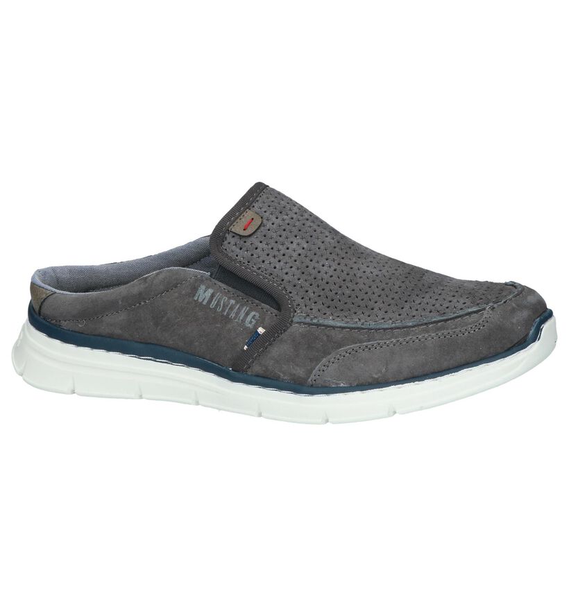 Donkergrijze Slippers Mustang in stof (246013)