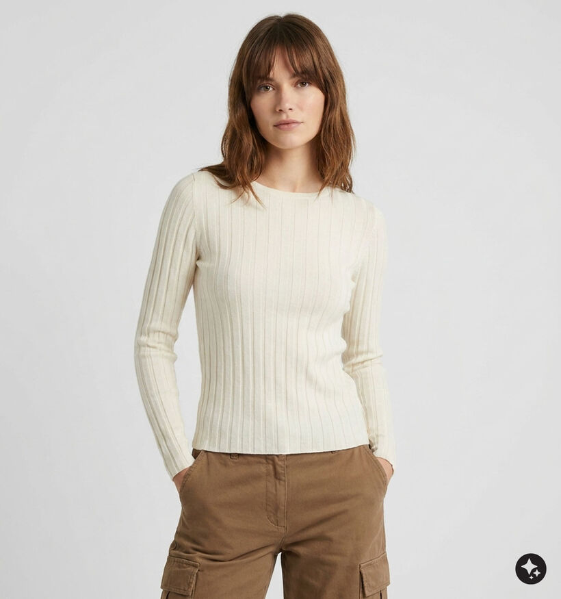 The Korner Ecru T-shirt met Lange Mouwen voor dames (382181)